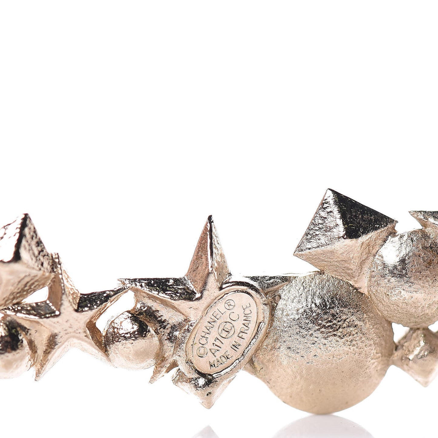 Crystal Pearl CC Star Clip On Cuff Earrings Gold