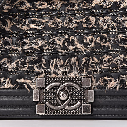 Chanel Tweed Calfskin Small Boy Flap Black 13 of 16
