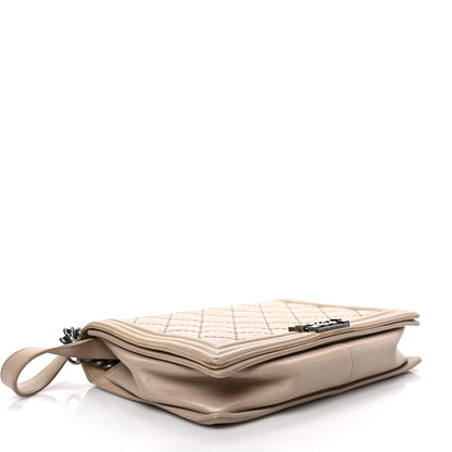 Chanel Calfskin Double Stitch Large Boy Flap Beige 4 of 9