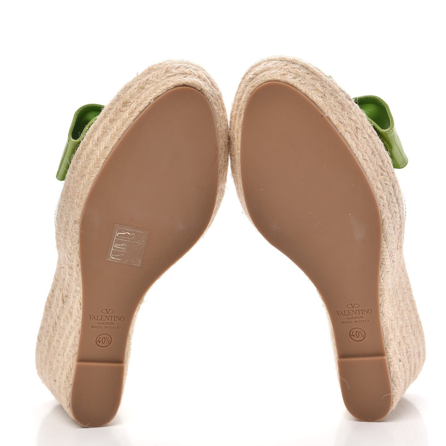 Patent Mena Bow Espadrille Wedges 40.5 Pop Apple