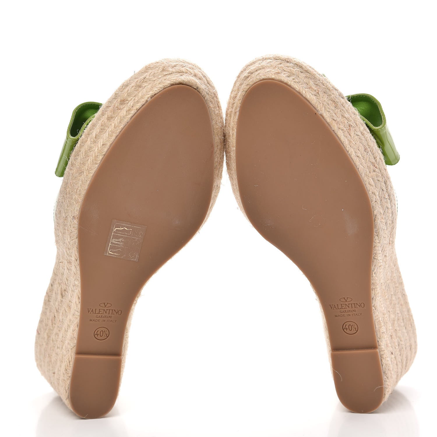 Valentino Garavani Patent Mena Bow Espadrille Wedges 40.5 Pop Apple 5 of 7