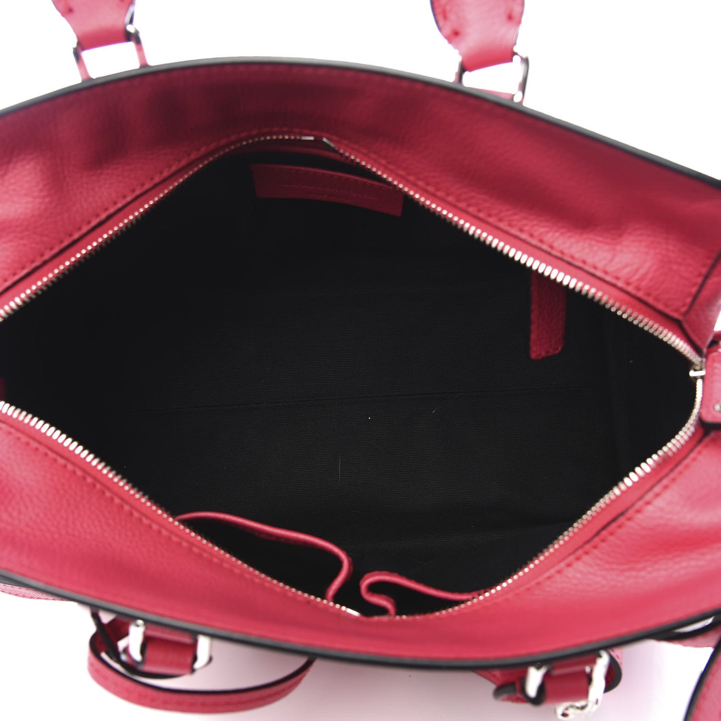 Pebbled Calfskin Small Skull Padlock Zip Around Tote Pink