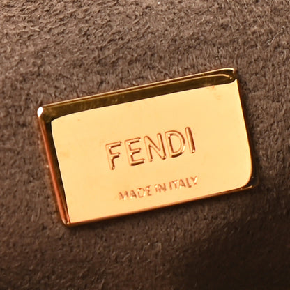 Fendi Shearling Shiny Nappa Micro Peekaboo Iconic Satchel Blue 6 of 9