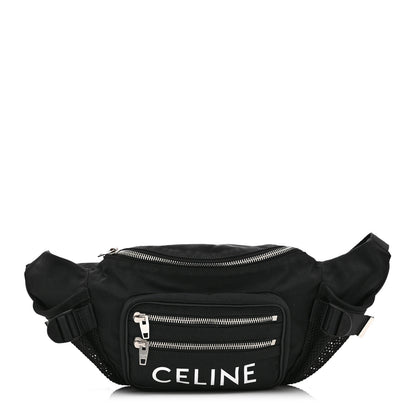 Celine Cotton Gabardine Logo Print Trekking Belt Bag Black 1 of 11