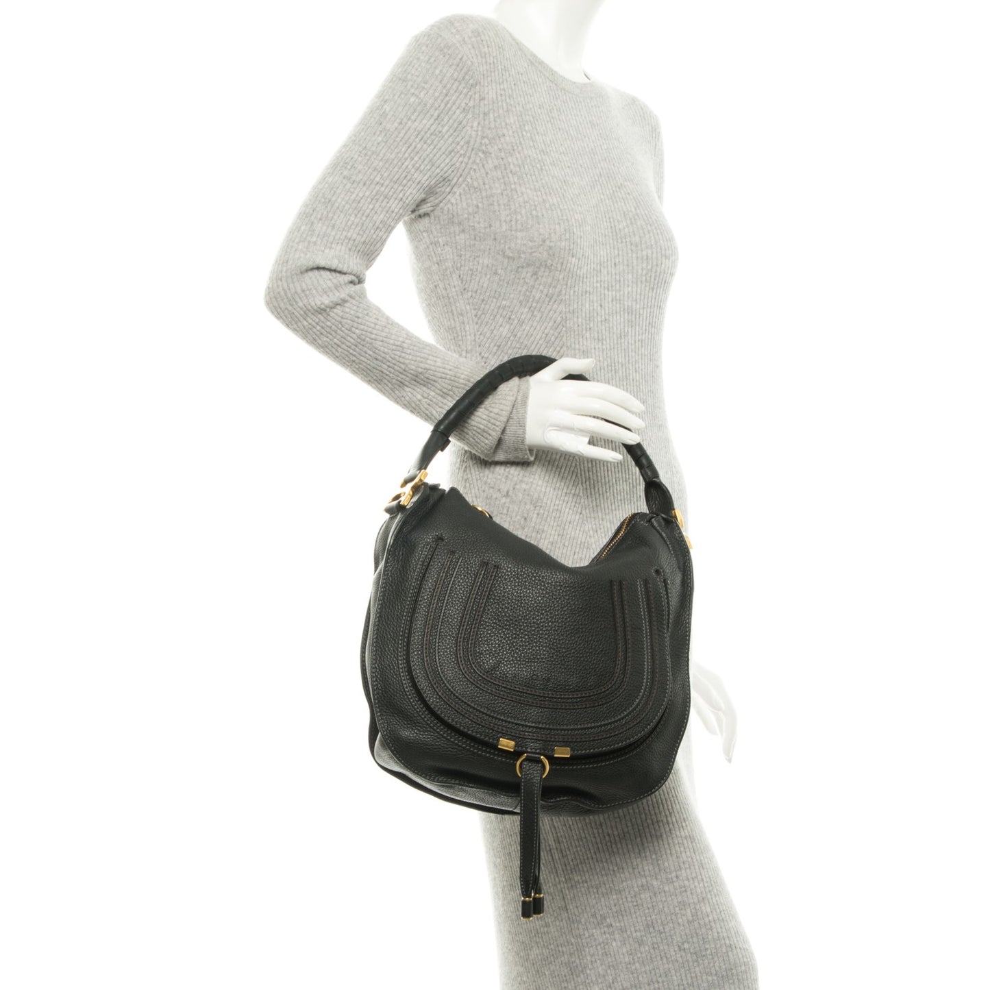 Calfskin Medium Marcie Hobo Black