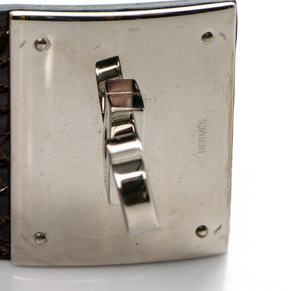 Hermes Shiny Alligator Kelly Dog Cuff Havanne 5 of 6