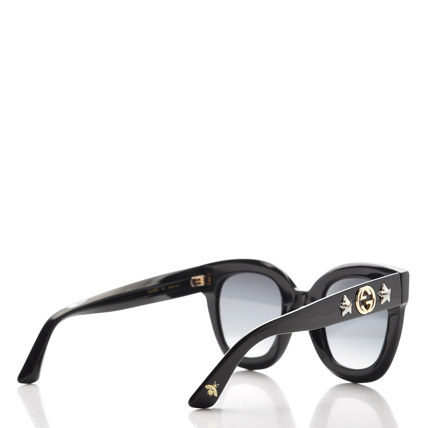 Gucci Round Frame Star Sunglasses GG0208S Black 4 of 9