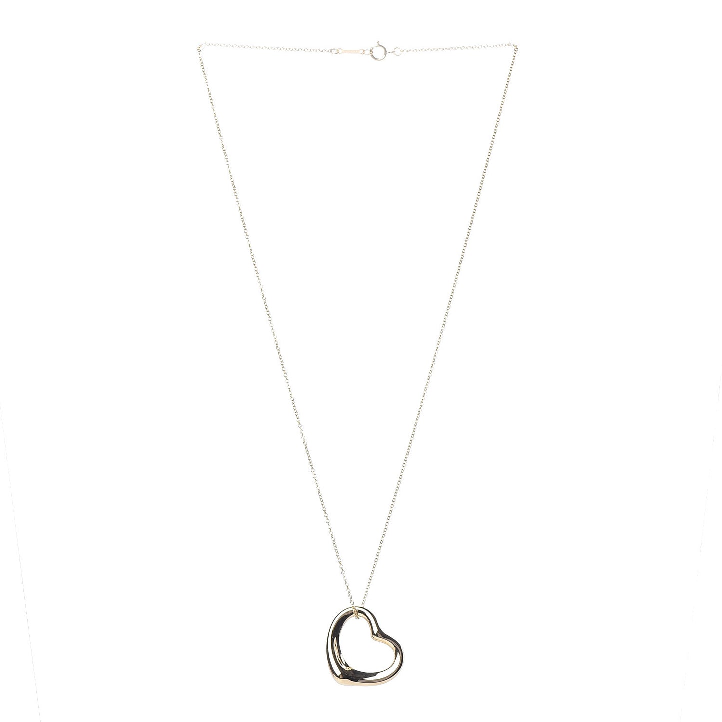 18K Yellow Gold 22mm Elsa Peretti Open Heart Pendant Necklace
