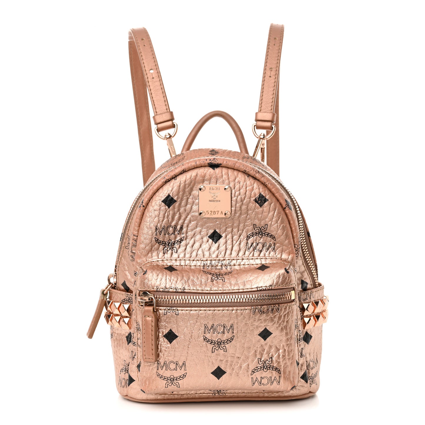 Metallic Visetos Studded X-Mini Bebe Boo Backpack Champagne Gold