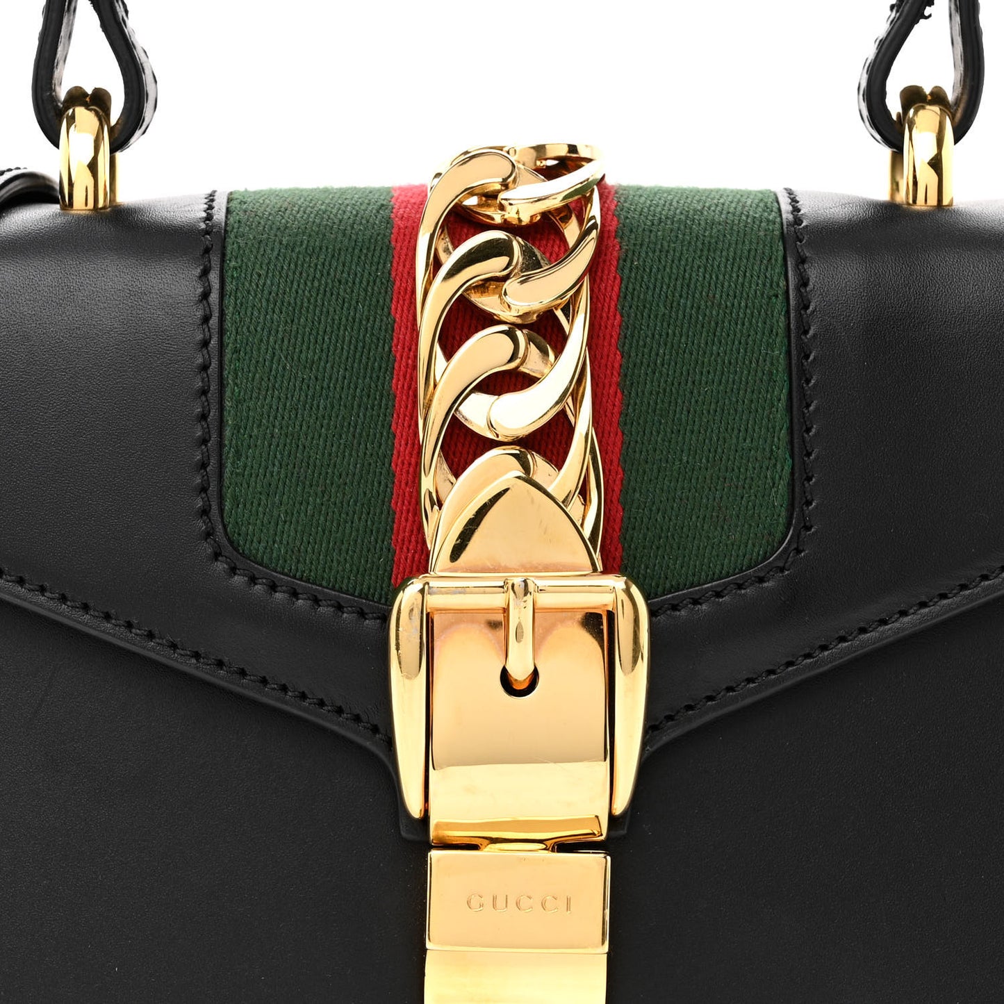 Calfskin Mini Sylvie Top Handle Bag Black