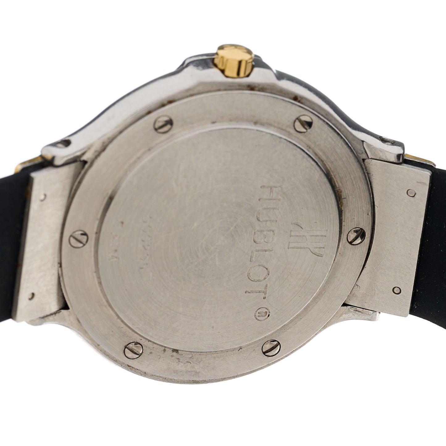 Stainless Steel 18K Yellow Gold Rubber Diamond Bezel 32mm Classic MDM Quartz Watch Black 140.10.87