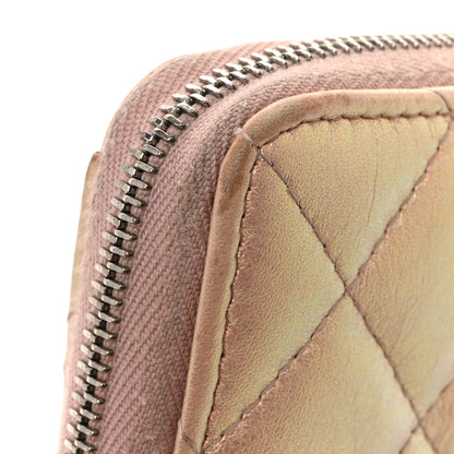 Chanel Iridescent Lambskin Quilted Large Gusset Zip Around Wallet Pink 10 of 15