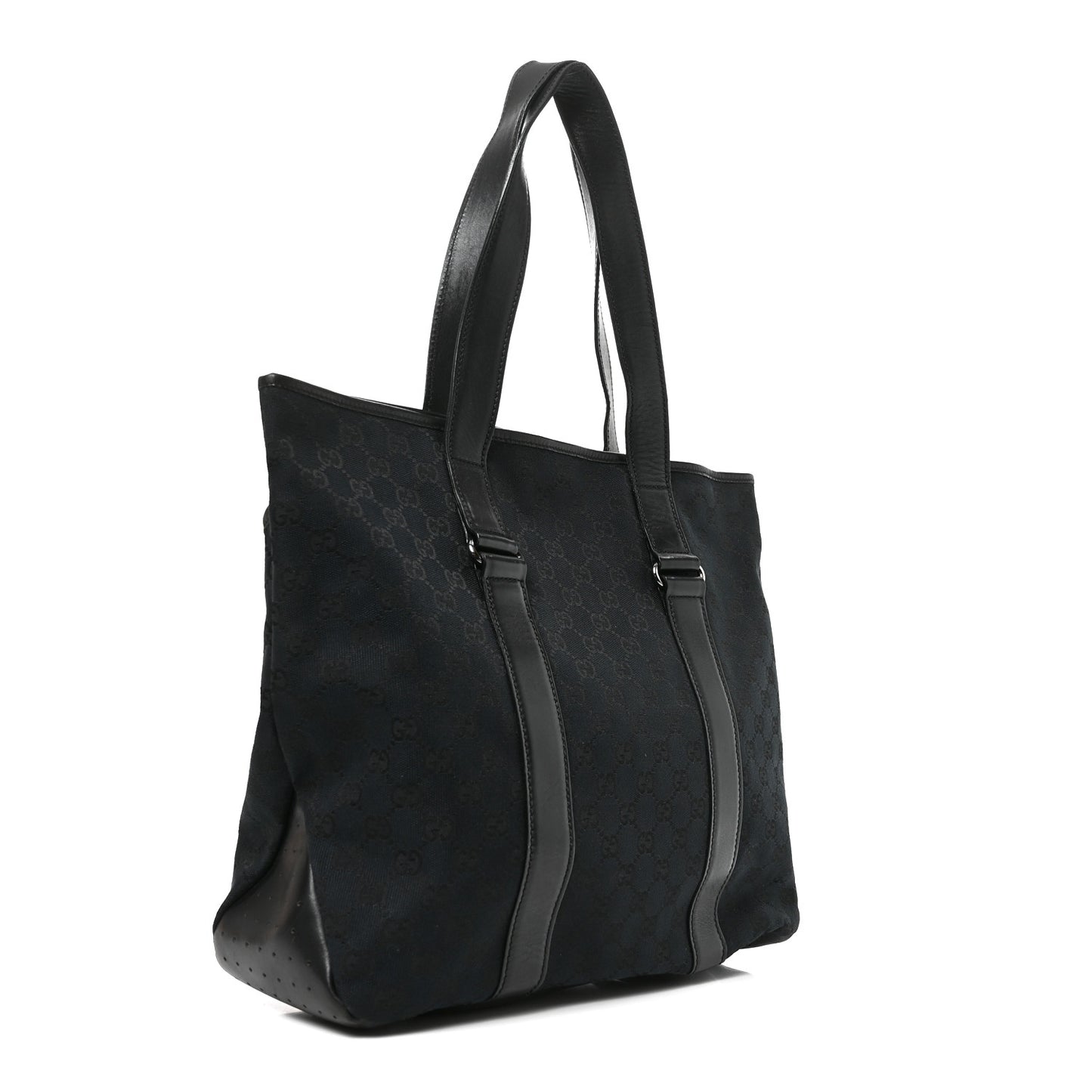 Monogram Calfskin Perforated Tote Black