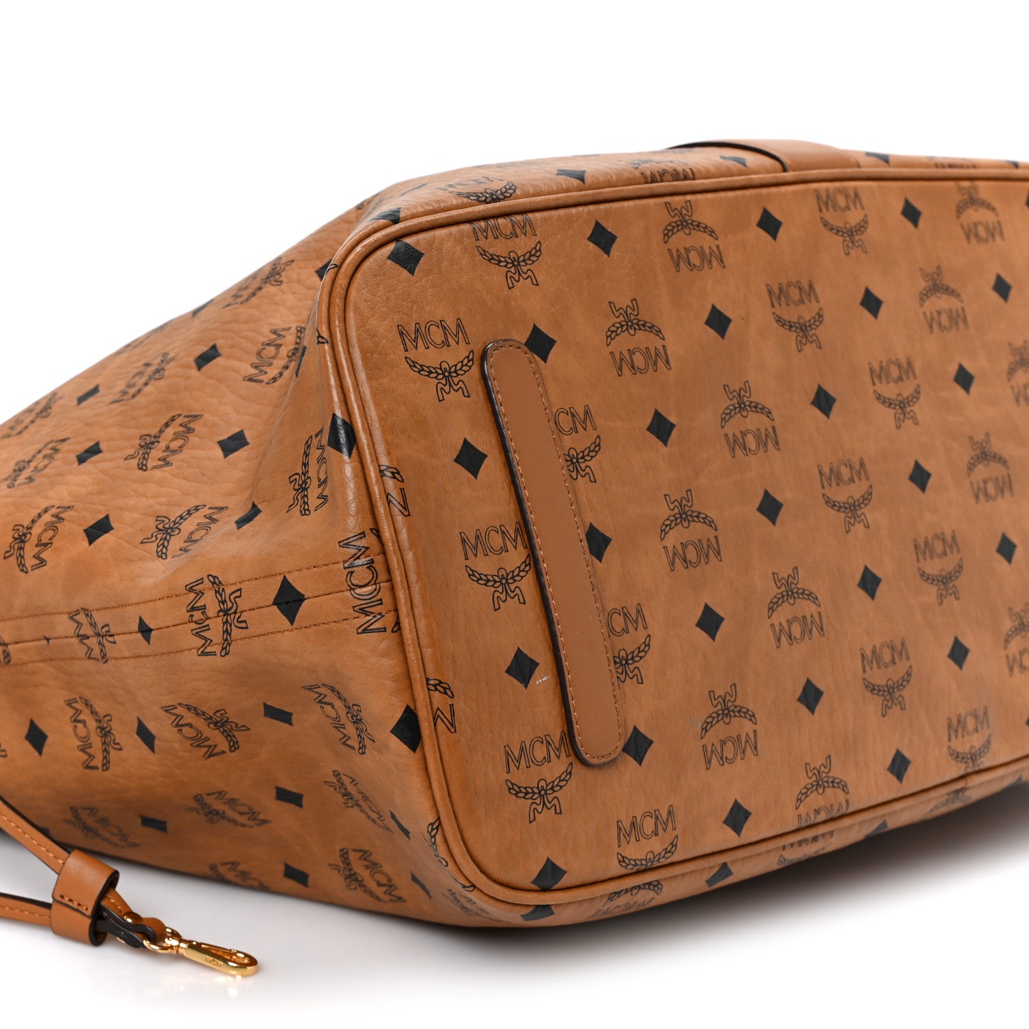 MCM Visetos Large Liz Reversible Shopper Tote Cognac 13 of 17