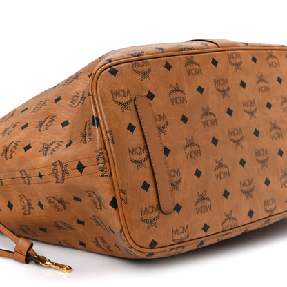 MCM Visetos Large Liz Reversible Shopper Tote Cognac 13 of 17