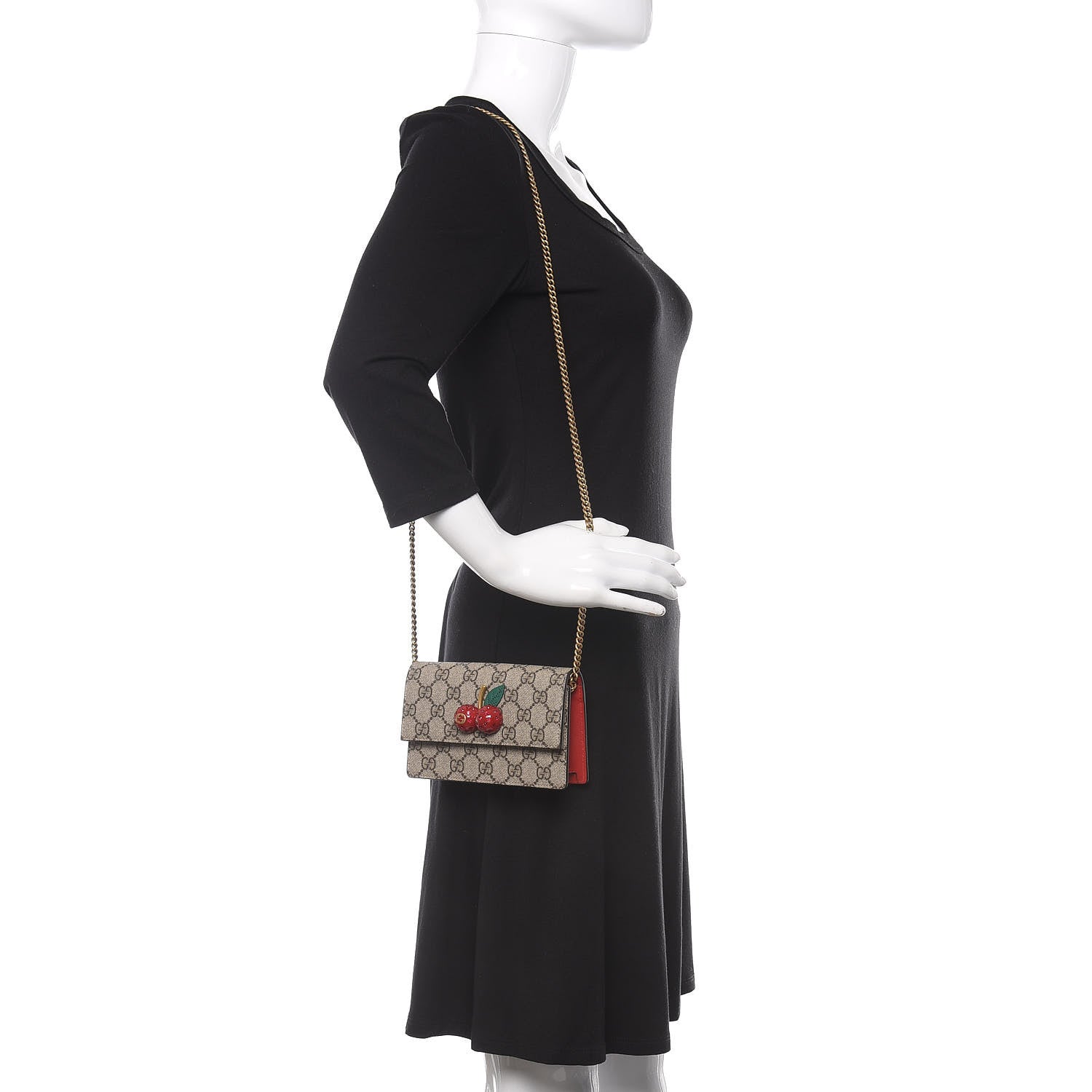 Gucci GG Supreme Monogram Mini Cherry Chain Bag 2 of 10