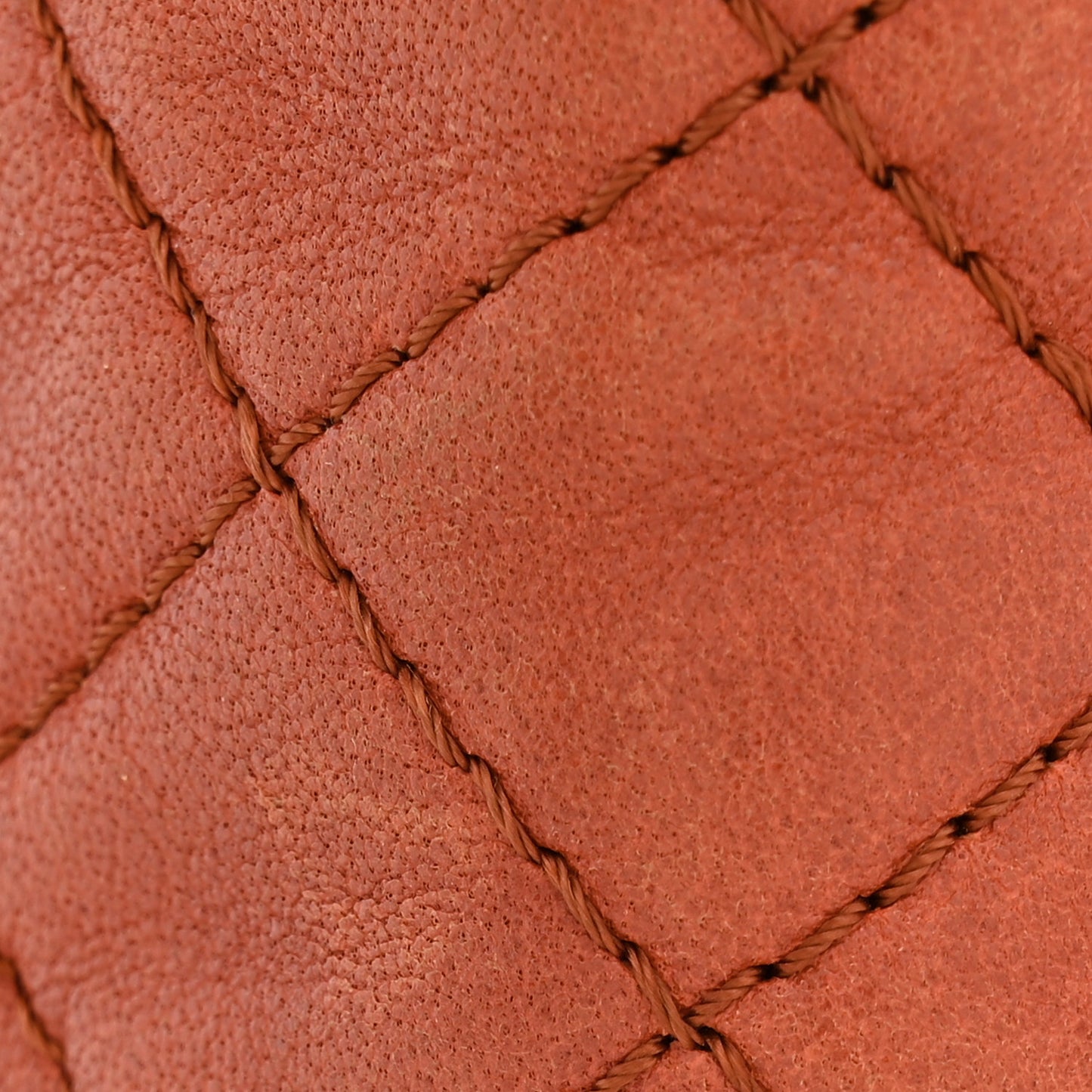 Glazed Lambskin Quilted Medium Double Flap Bijoux Chain Dark Orange