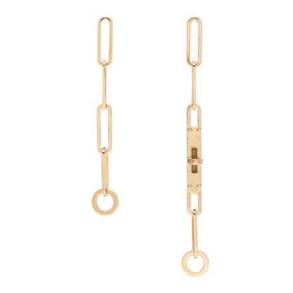 Hermes 18K Yellow Gold TPM Kelly Chaine Earrings 1 of 7