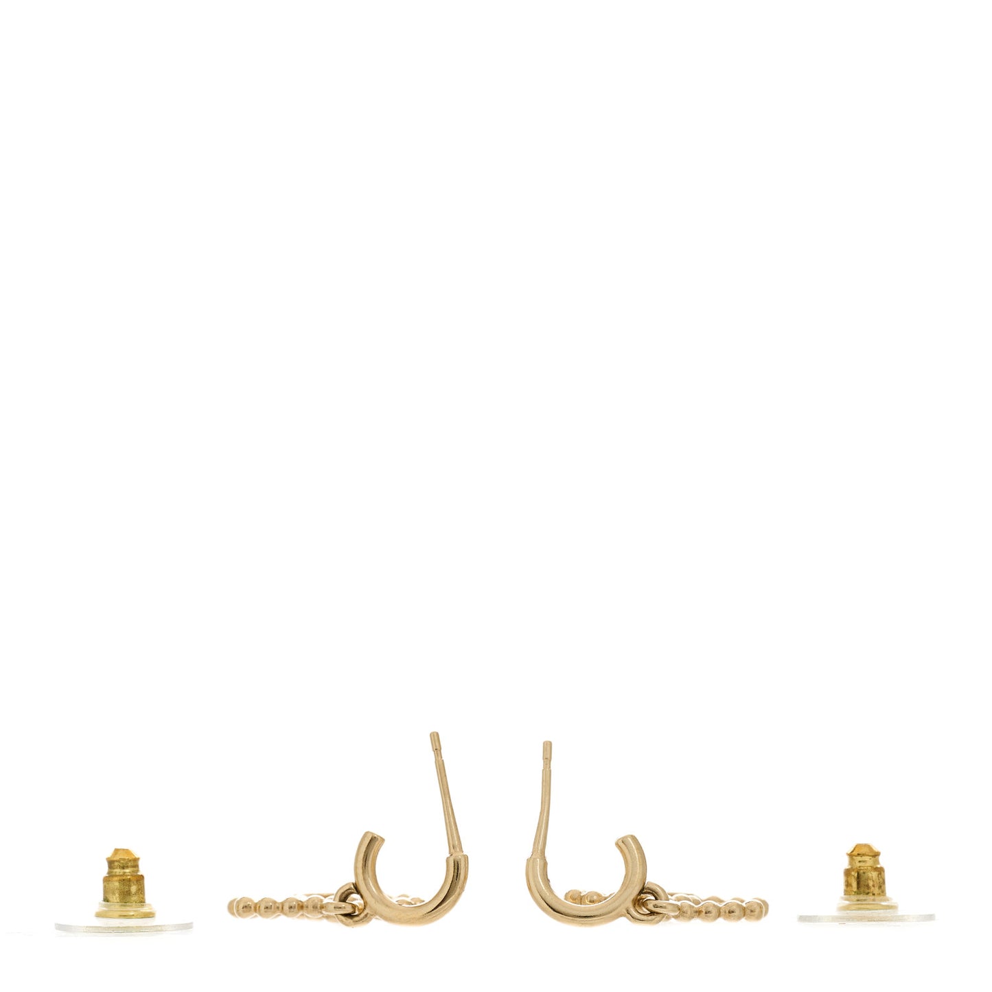 Metal Bead CC Drop Earrings Gold