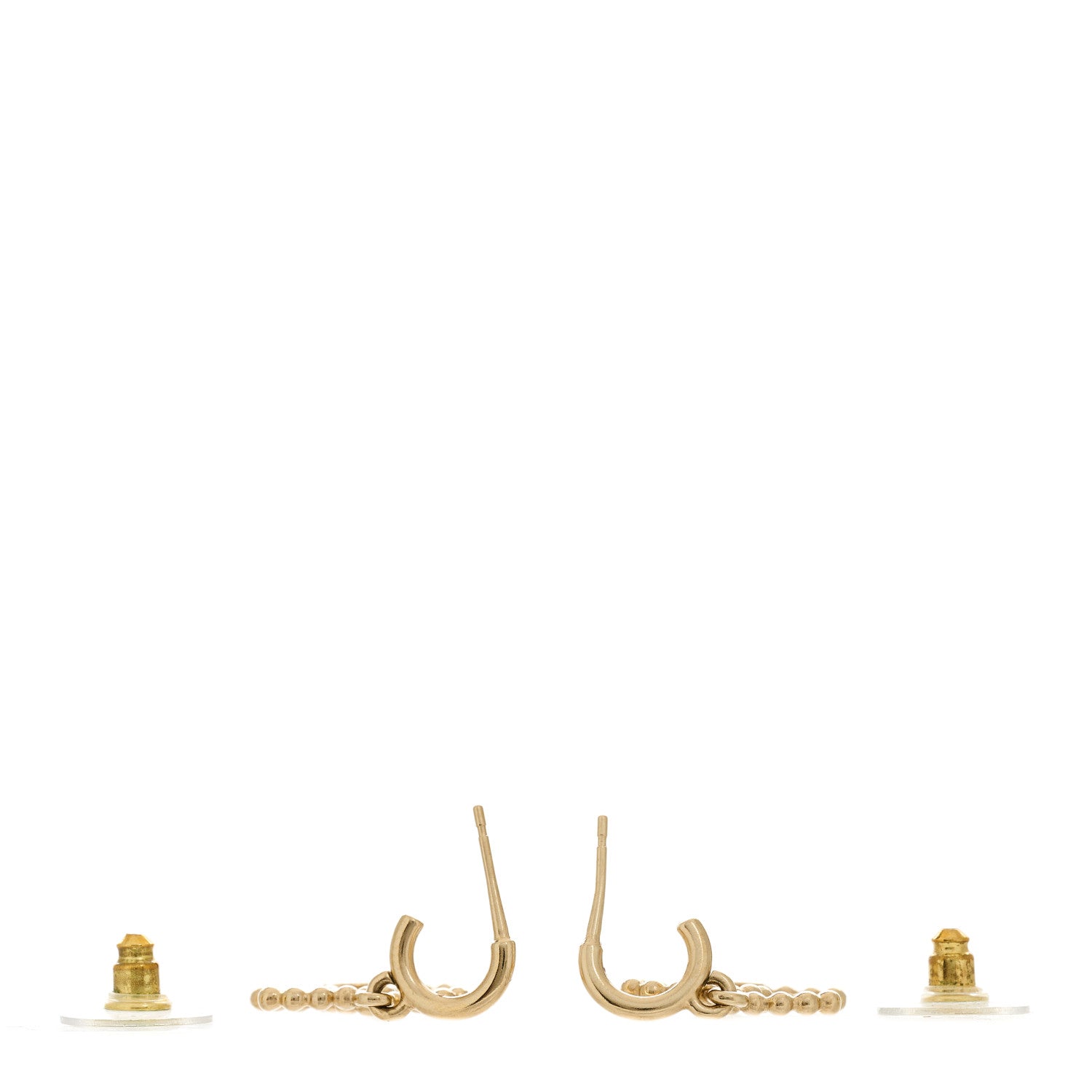 Chanel Metal Bead CC Drop Earrings Gold 3 of 5