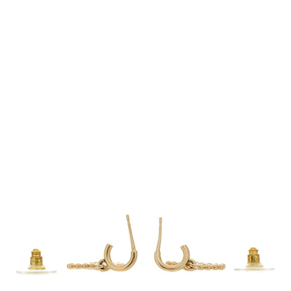 Chanel Metal Bead CC Drop Earrings Gold 3 of 5