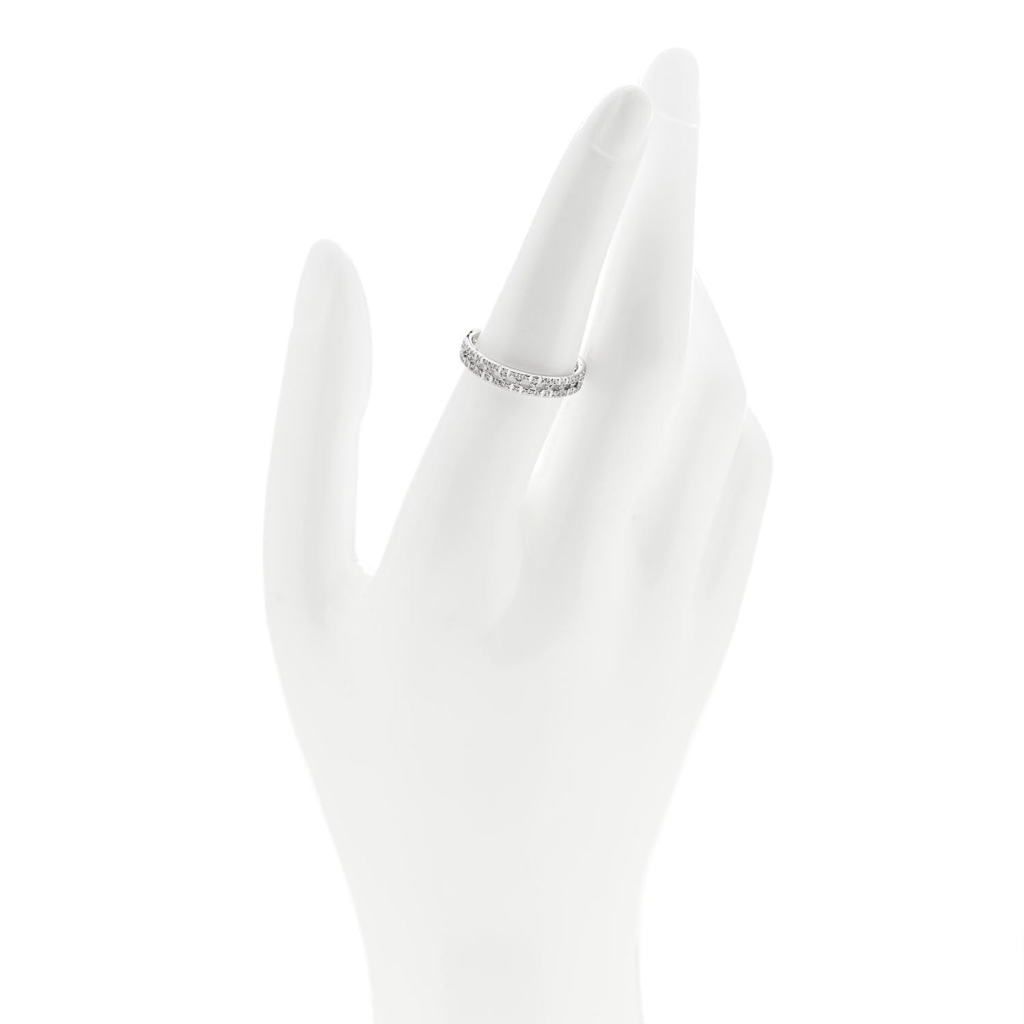 18K White Gold Diamond T True Narrow Band Ring 54 7