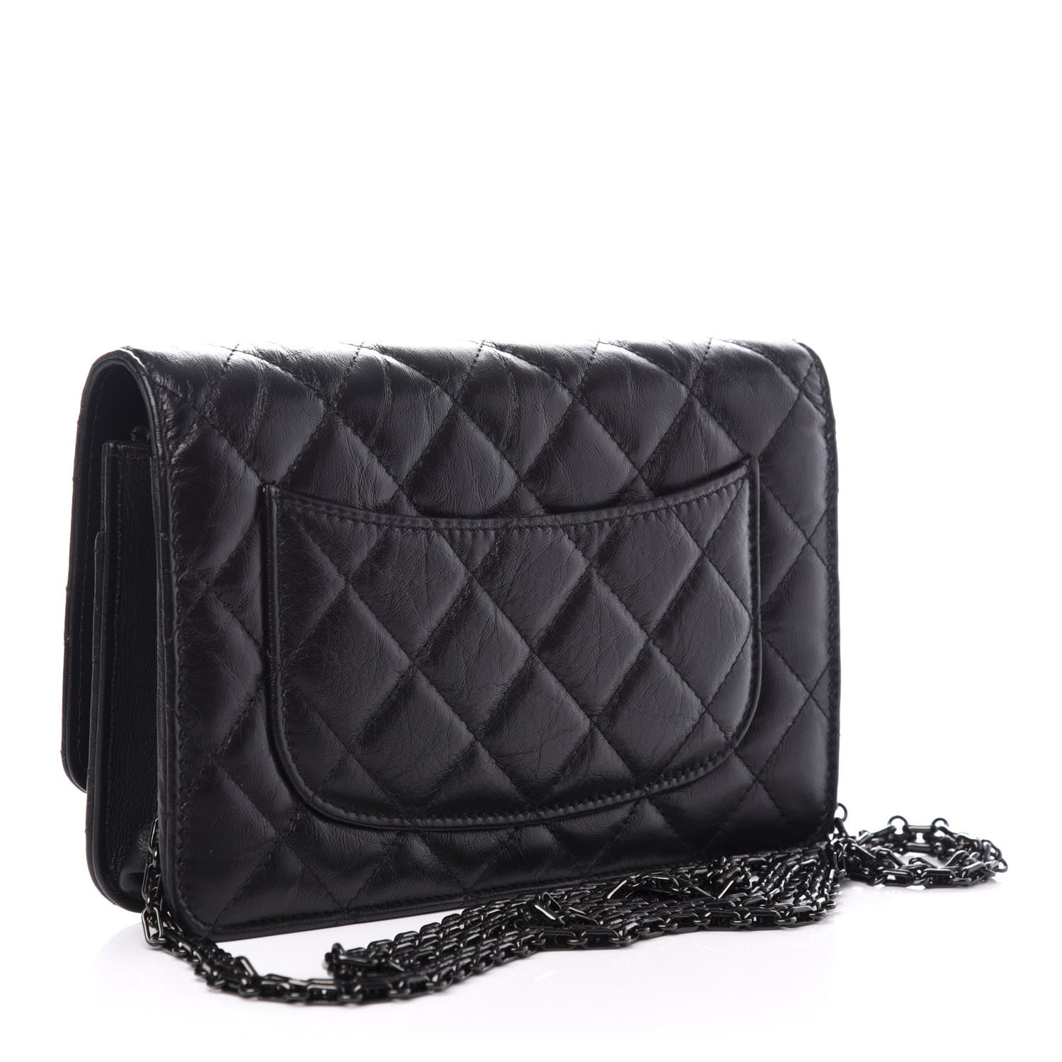 Chanel Aged Calfskin Quilted Reissue Wallet On Chain WOC So Black 3 of 9