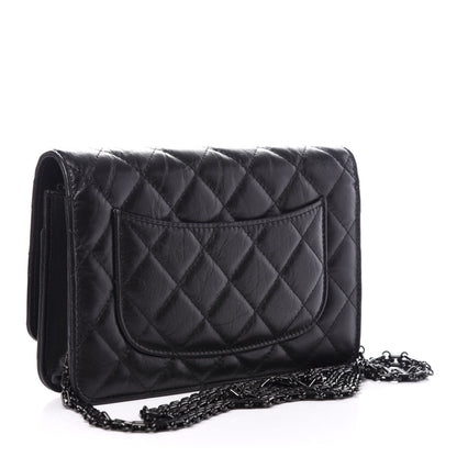 Chanel Aged Calfskin Quilted Reissue Wallet On Chain WOC So Black 3 of 9
