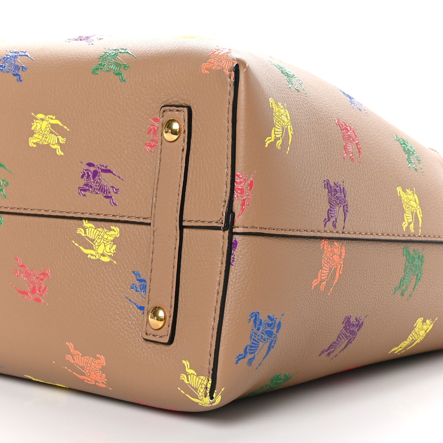 Marais Calfskin Horse Rainbow Medium Belt Bag Camel