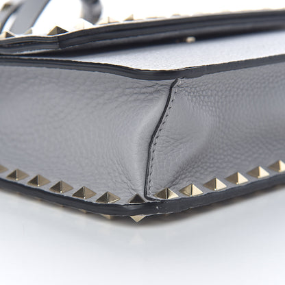 Valentino Garavani Pebbled Calfskin Rockstud Side Slip Crossbody Pastel Grey 8 of 10