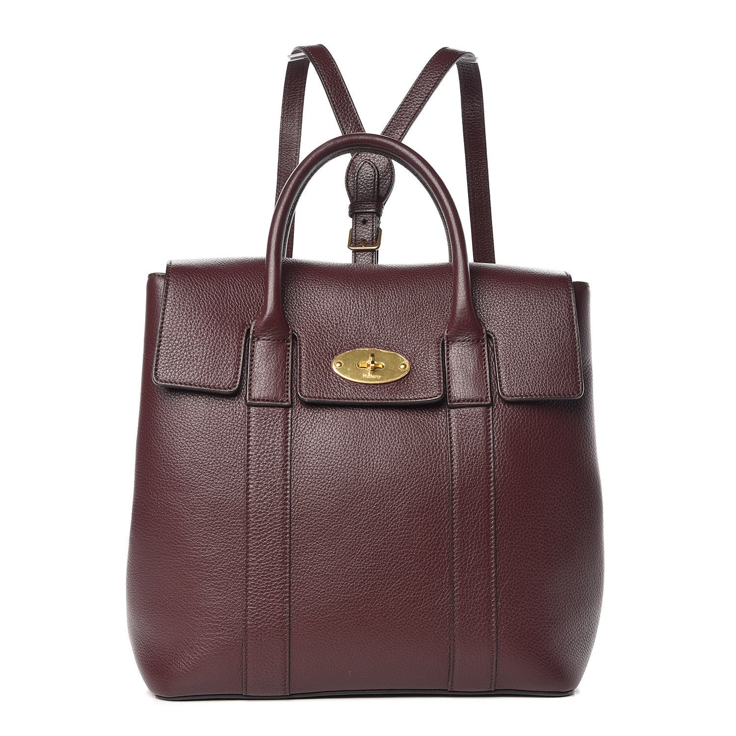 Classic Grain Calfskin Small Bayswater Backpack Oxblood