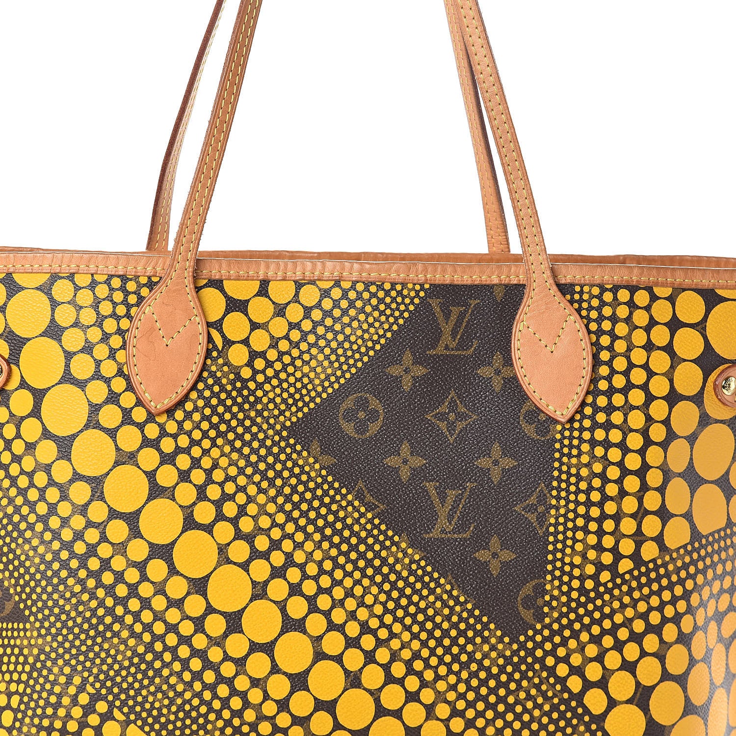 Louis Vuitton Monogram Kusama Waves Neverfull MM Yellow 8 of 10