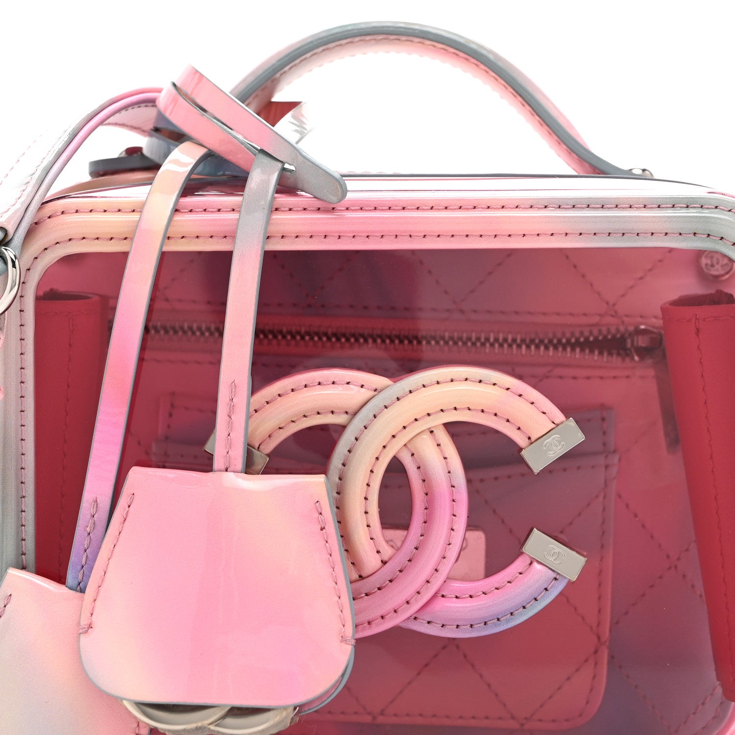 Chanel PVC Lambskin Filigree Small CC Filigree Vanity Case Pink Multicolor 8 of 10