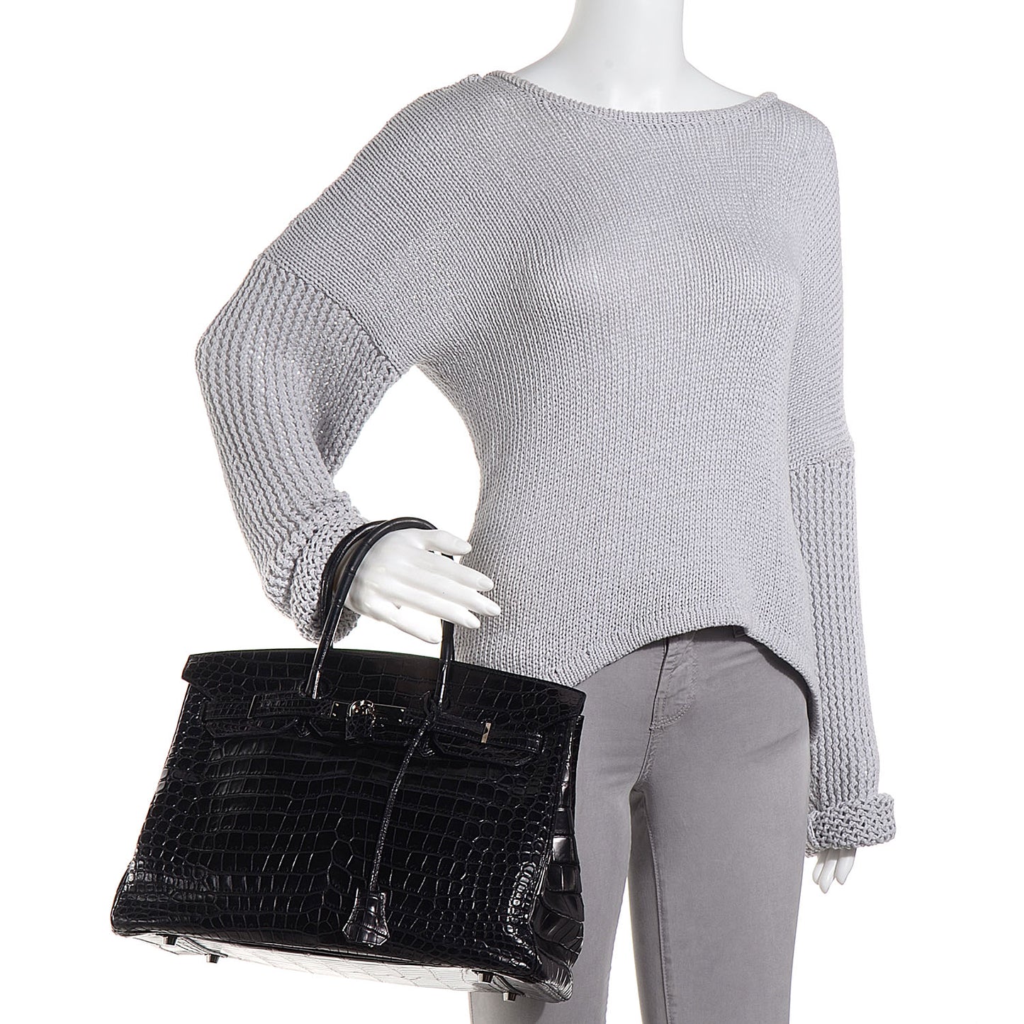 Matte Porosus Crocodile Birkin 35 Black