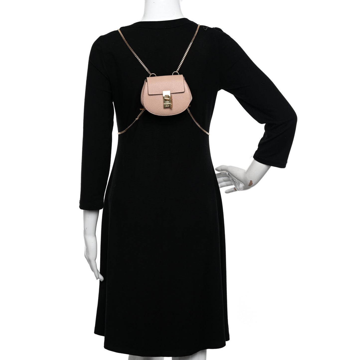 Grained Lambskin Mini Drew Crossbody Backpack Cement Pink