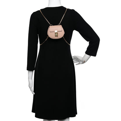 Chloe Grained Lambskin Mini Drew Crossbody Backpack Cement Pink 2 of 10