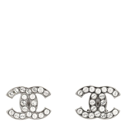 Chanel Crystal CC Clip on Earrings Silver 1 of 4