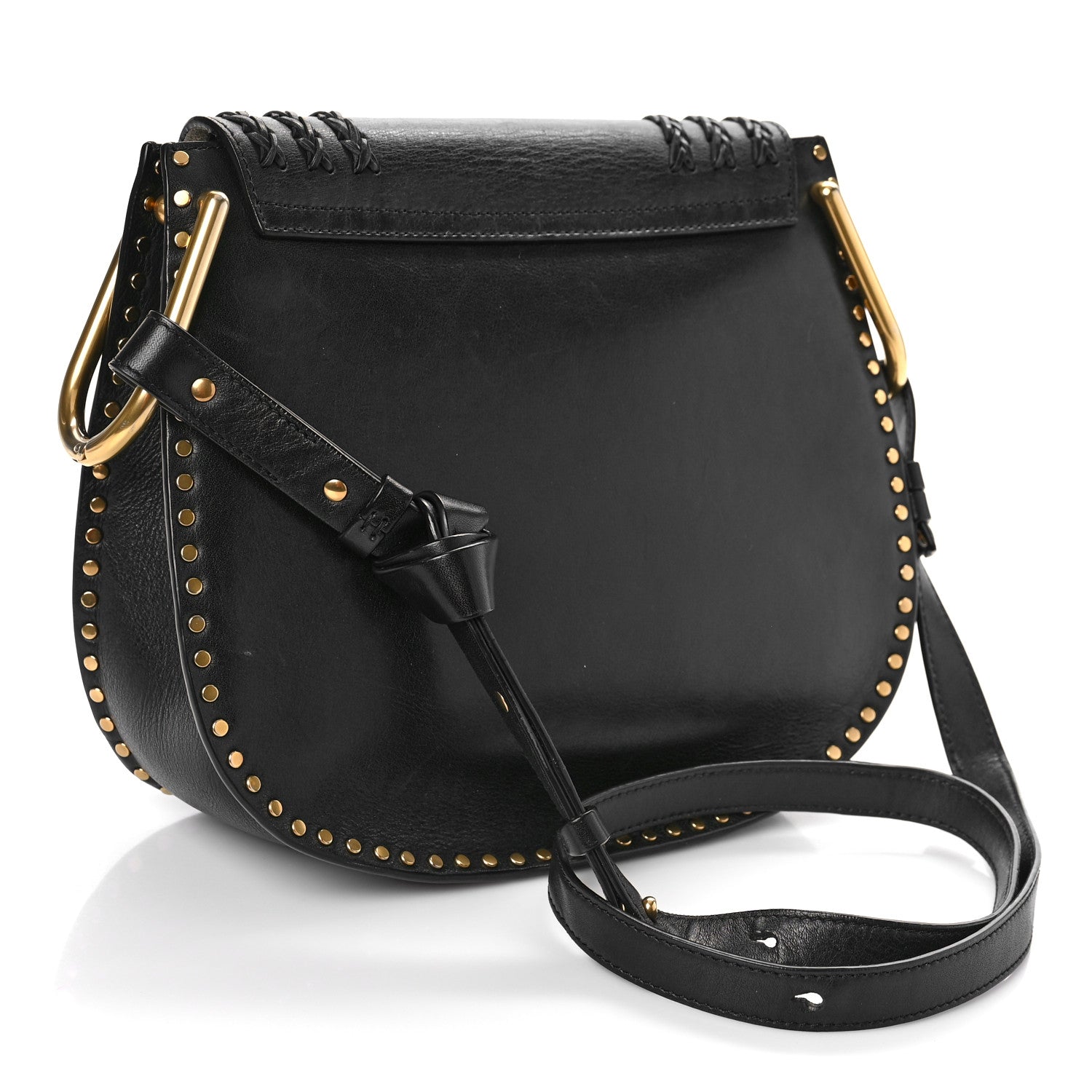 Chloe Calfskin Braided Medium Hudson Shoulder Bag Black 3 of 8