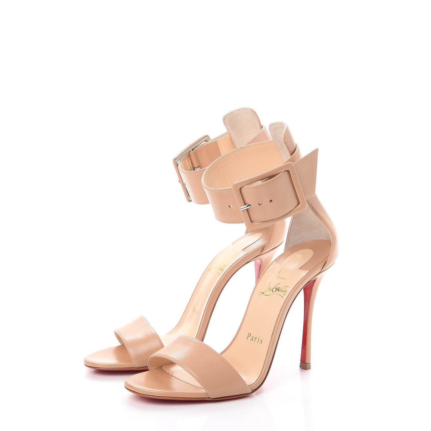 Shiny Nappa Blade Runana 100 Sandals 37.5 Nude