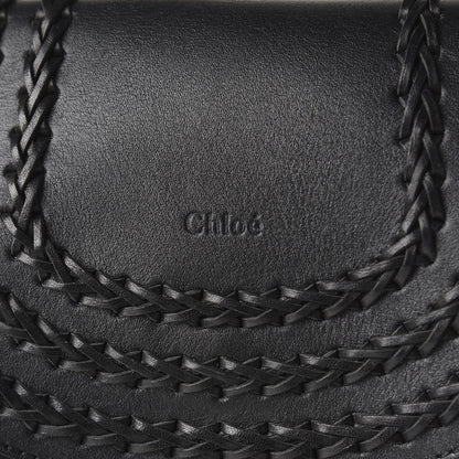 Chloe Calfskin Braided Small Hudson Shoulder Bag Black 8 of 9