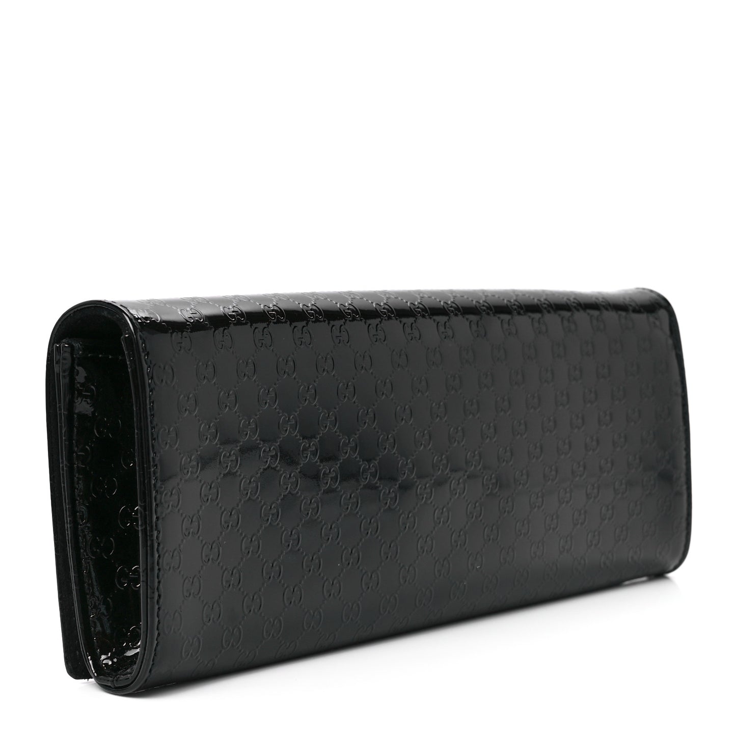 Patent Microguccissima Small Broadway Clutch Black