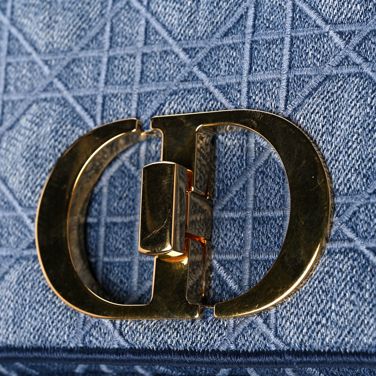 Denim Cannage Small Caro Bag Blue