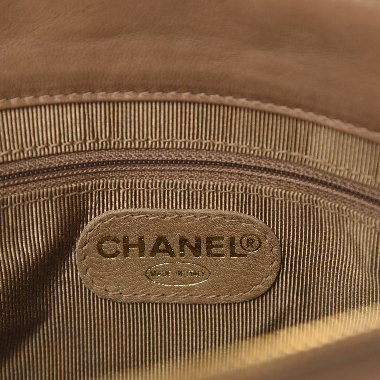 Lambskin Quilted Flap Shoulder Bag Beige