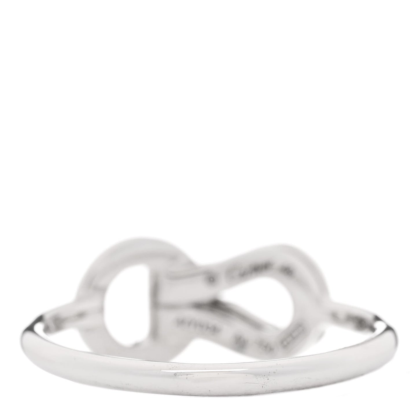 18K White Gold Diamond Agrafe Ring 48 4.5