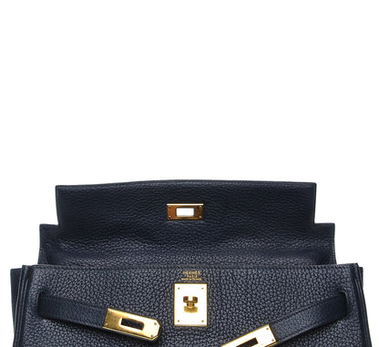 Hermes Fjord Kelly Retourne 32 Bleu Marine 13 of 29