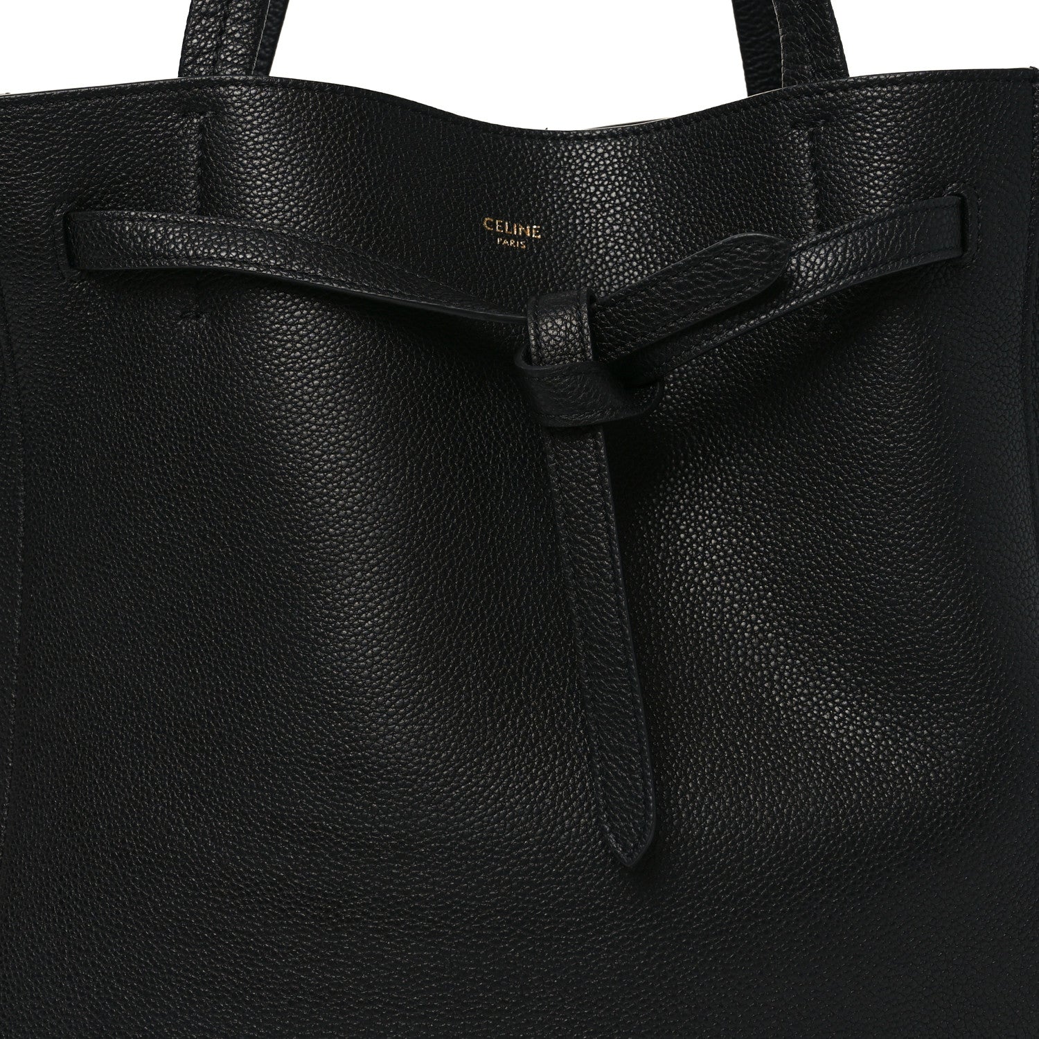 Celine Soft Grained Calfskin Small Belt Cabas Phantom Black 7 of 9