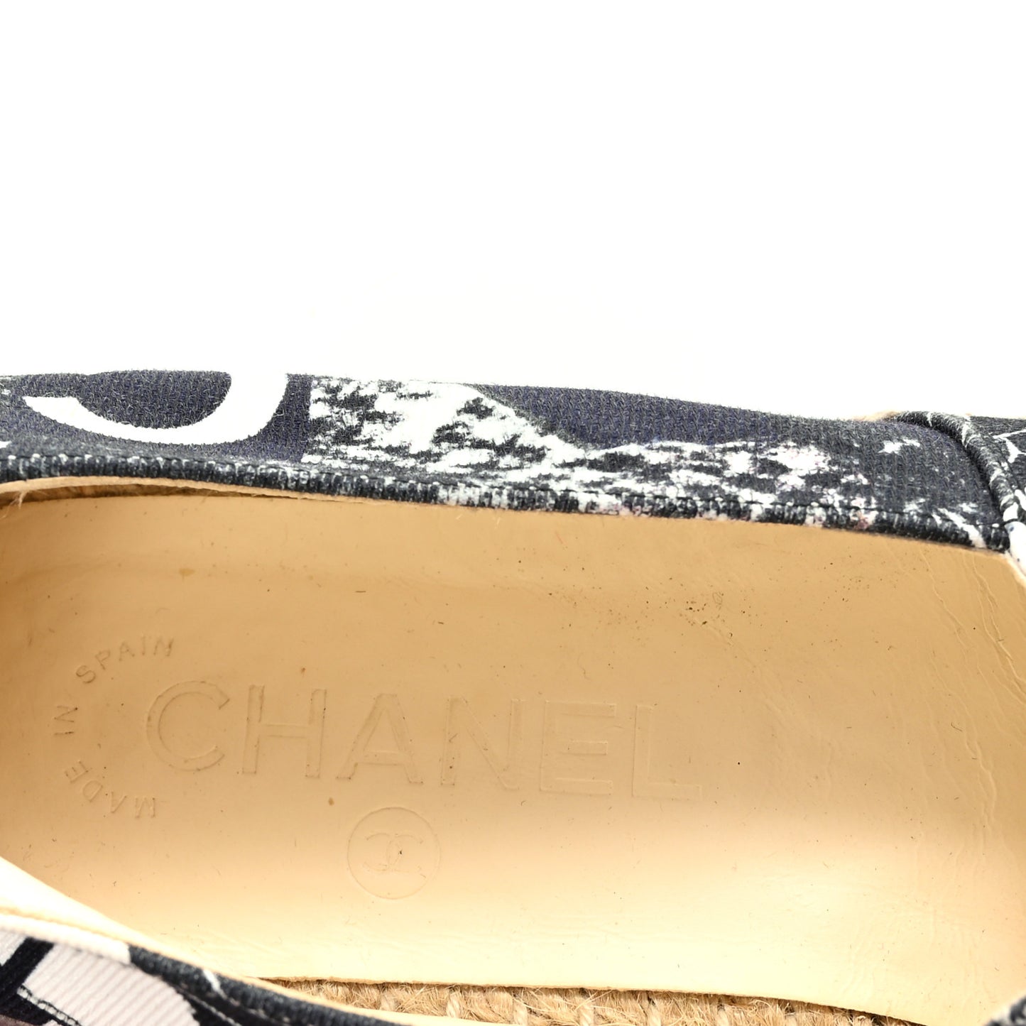 Printed Canvas Grosgrain 31 Rue Cambon Espadrilles 38 Black White