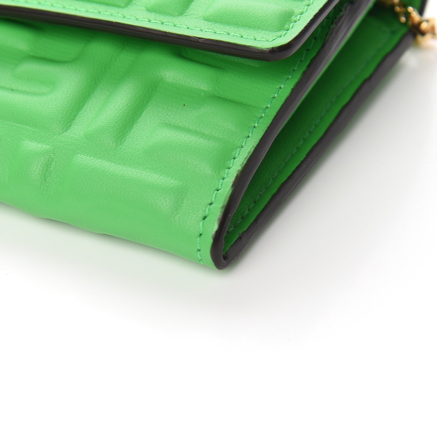 Fendi Nappa Matisse FF Embossed Continental Wallet On Chain Tomatillo 9 of 11