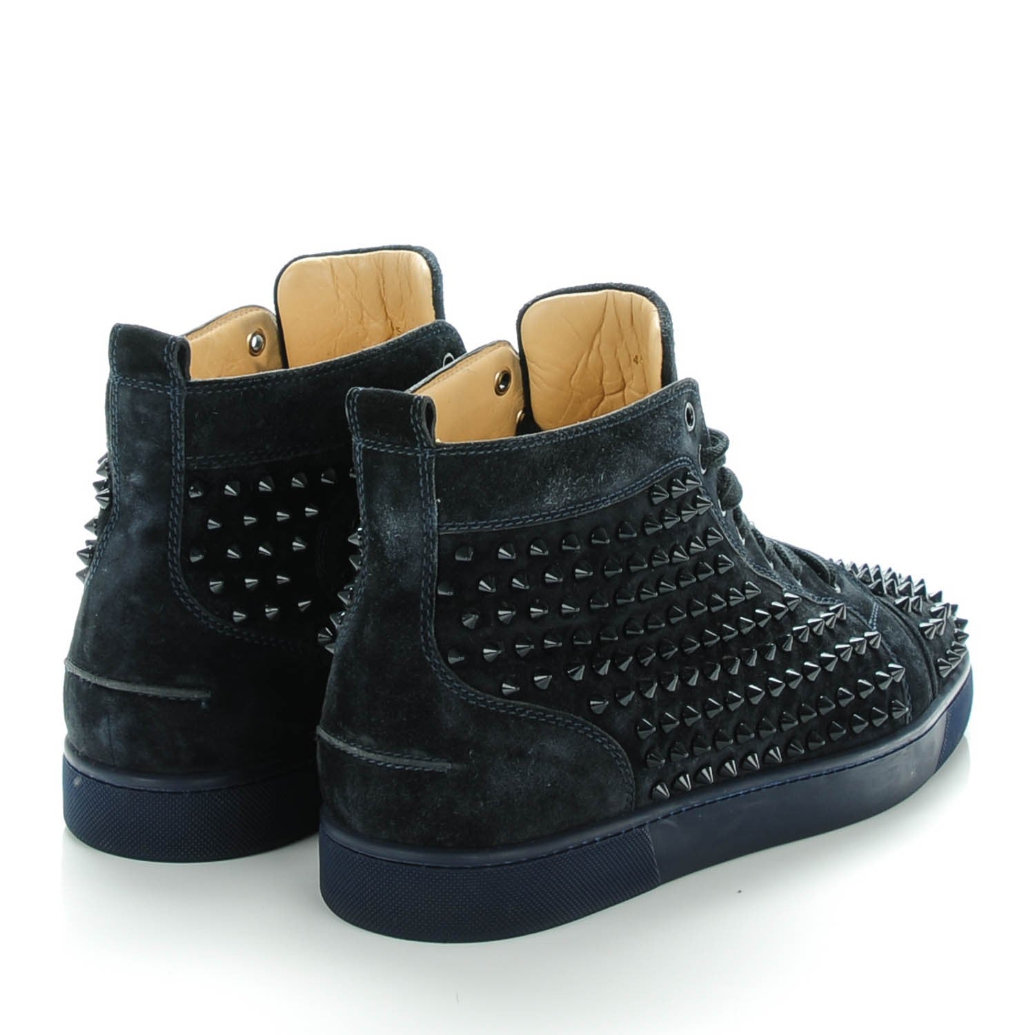 Christian Louboutin Mens Suede Louis Spikes Flat Sneakers 45 Nuit 4 of 8