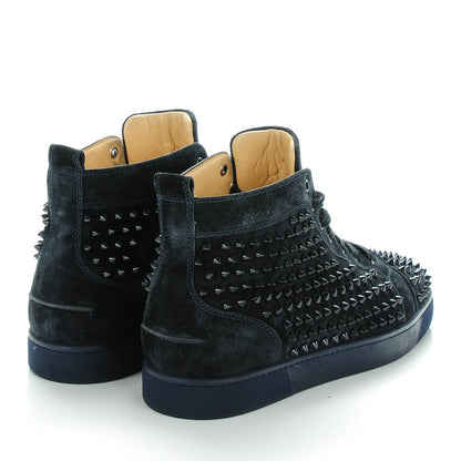 Christian Louboutin Mens Suede Louis Spikes Flat Sneakers 45 Nuit 4 of 8